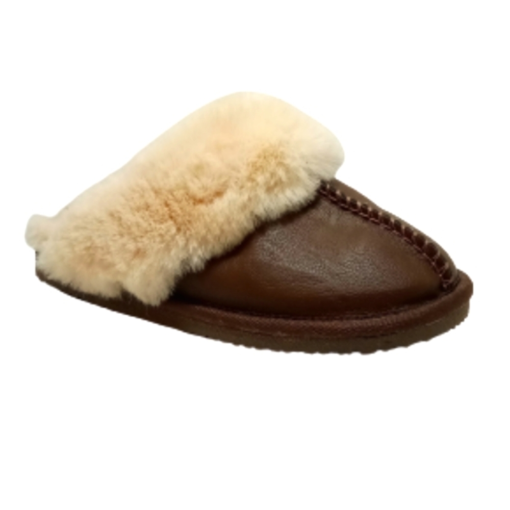 Rockwell Brown Faux Fur Slide Slipper Sz Medium